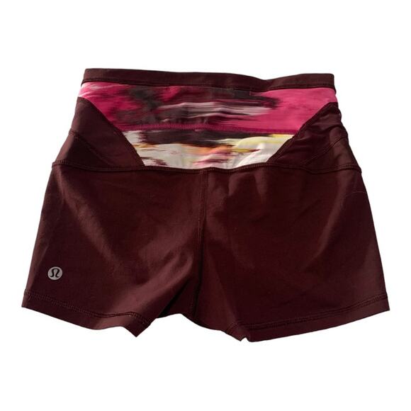 Lululemon Boogie short size 6 reversible roll down wind berry burgundy shorties - Picture 2 of 9